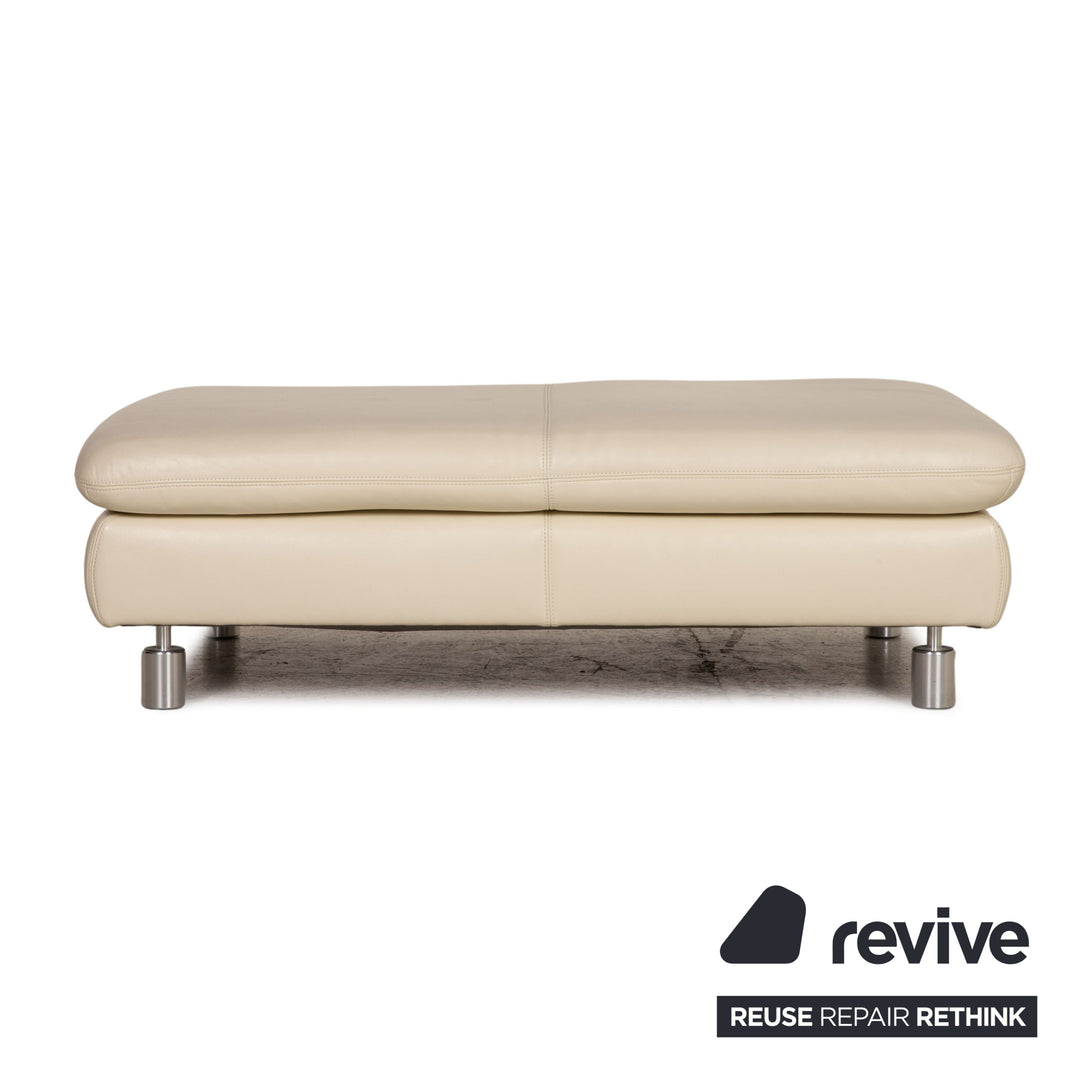 Koinor Rivoli Leder Sofa Garnitur Creme Zweistzer Dreisitzer Hocker Funktion
