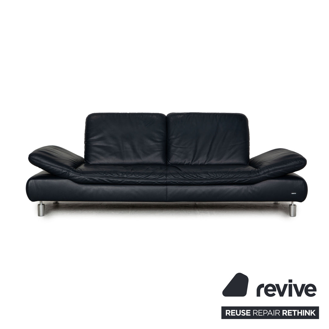 Koinor Rivoli Leder Sofa Garnitur Dunkelblau Dreisitzer Zweisitzer Sessel  Funktion