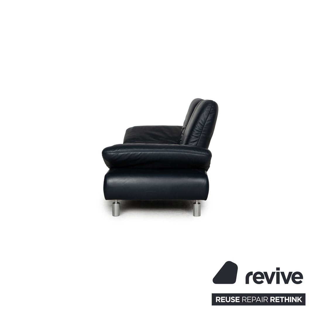 Koinor Rivoli Leder Sofa Garnitur Dunkelblau Dreisitzer Zweisitzer Sessel  Funktion