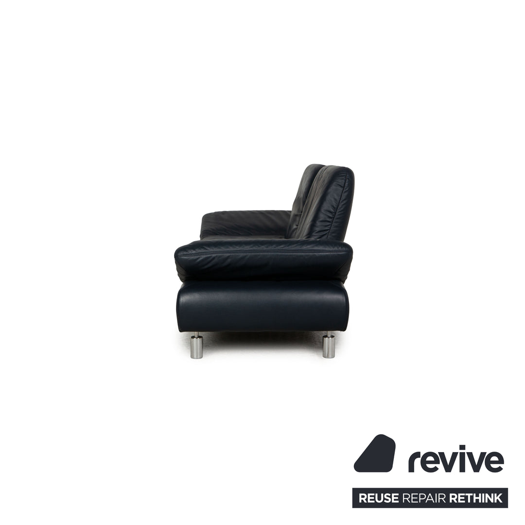 Koinor Rivoli Leder Sofa Garnitur Dunkelblau Dreisitzer Zweisitzer Sessel  Funktion