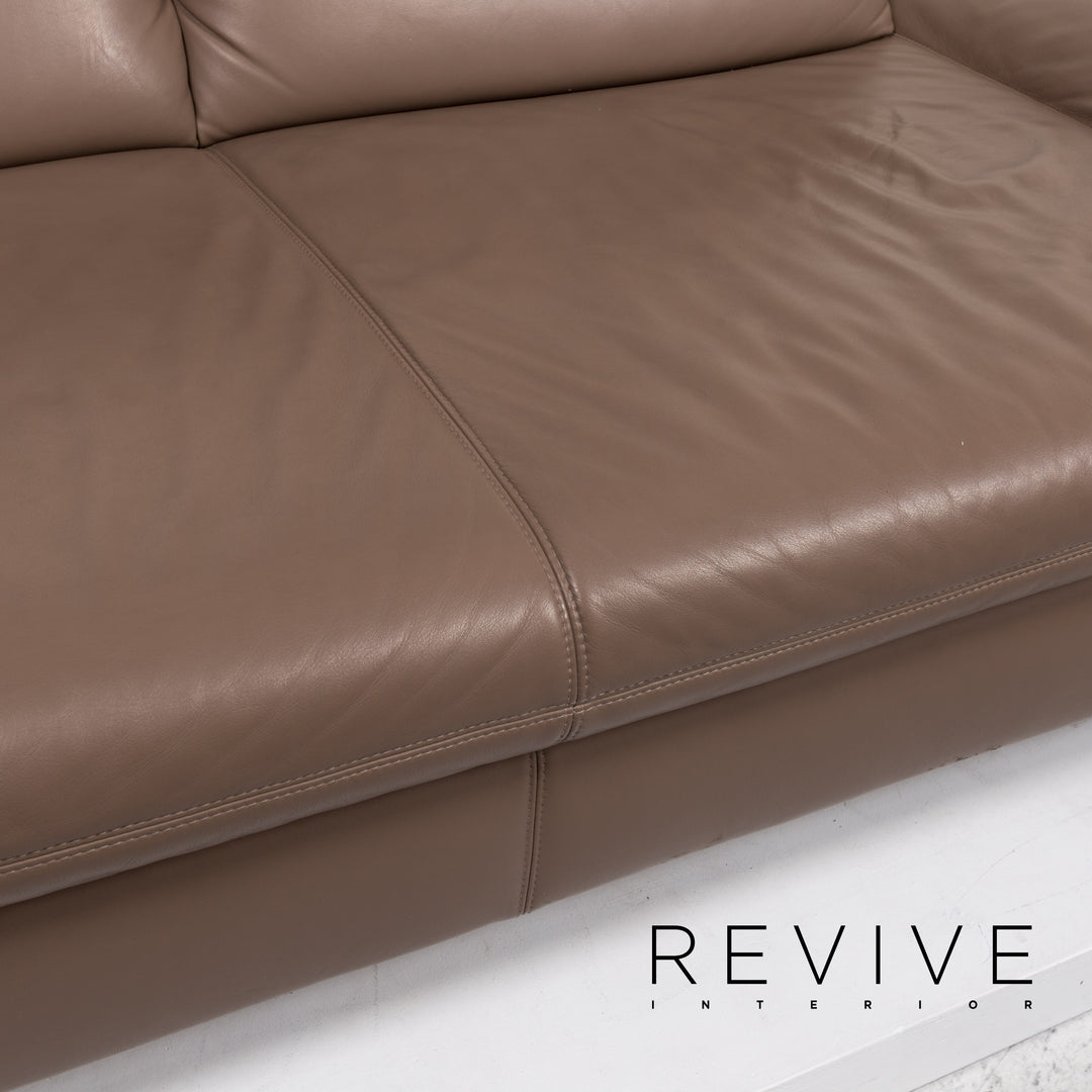 Koinor Rivoli Leder Sofa Graubeige Braun Zweisitzer Couch #13403