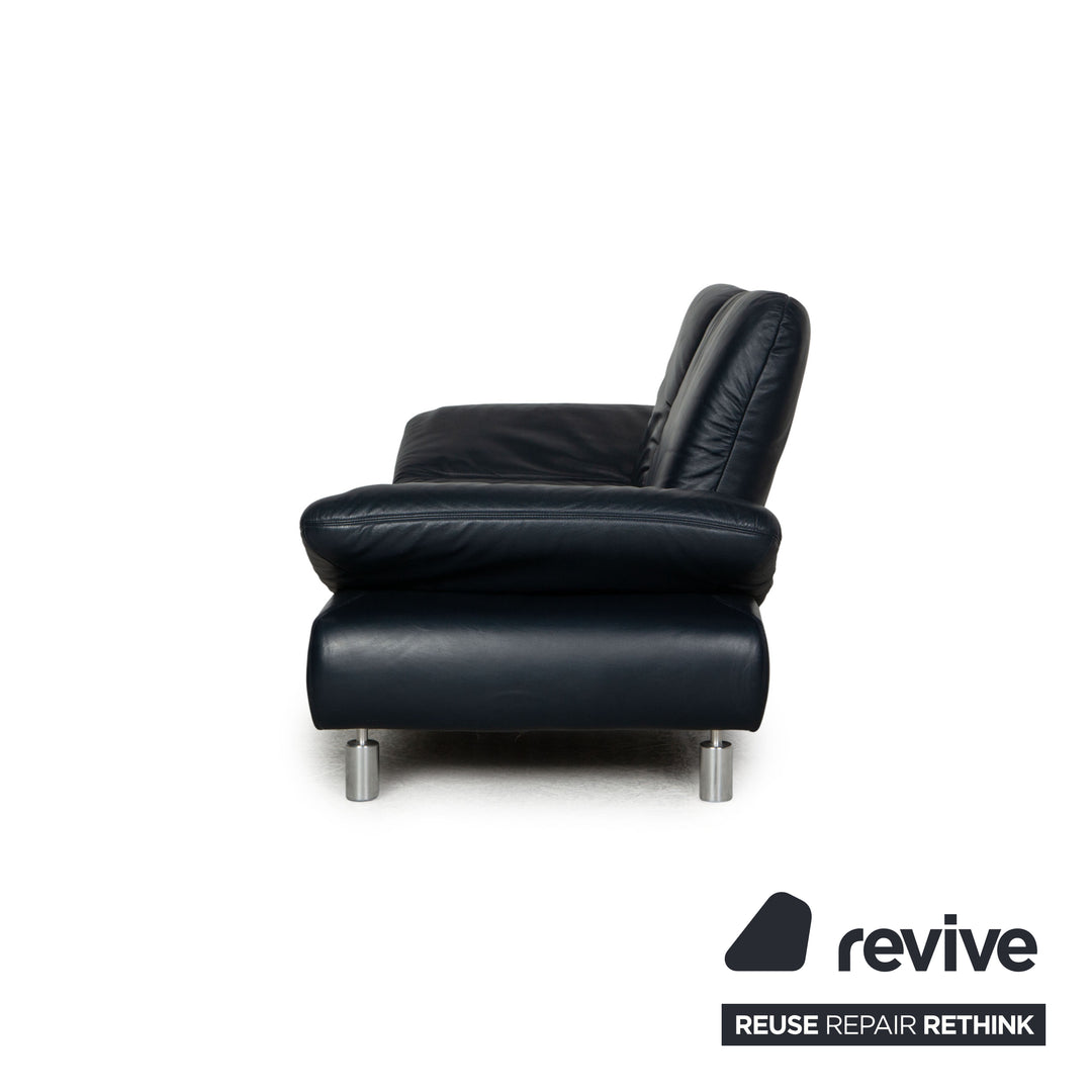 Koinor Rivoli Leder Zweisitzer Dunkelblau Sofa Couch Funktion