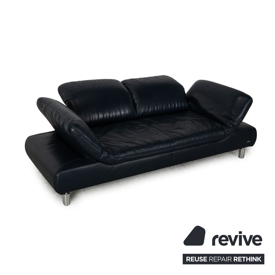 Koinor Rivoli Leder Zweisitzer Dunkelblau Sofa Couch Funktion
