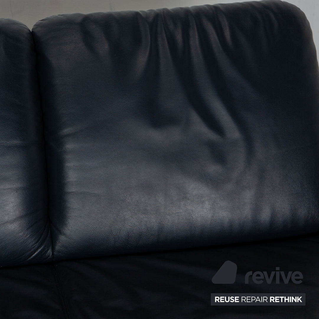 Koinor Rivoli Leder Zweisitzer Dunkelblau Sofa Couch Funktion