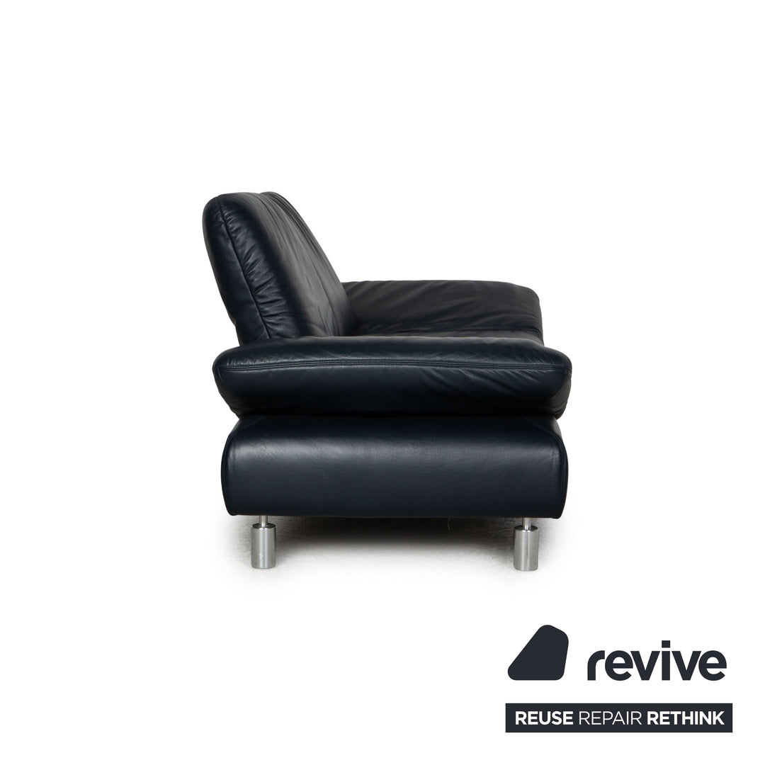 Koinor Rivoli Leder Zweisitzer Dunkelblau Sofa Couch Funktion