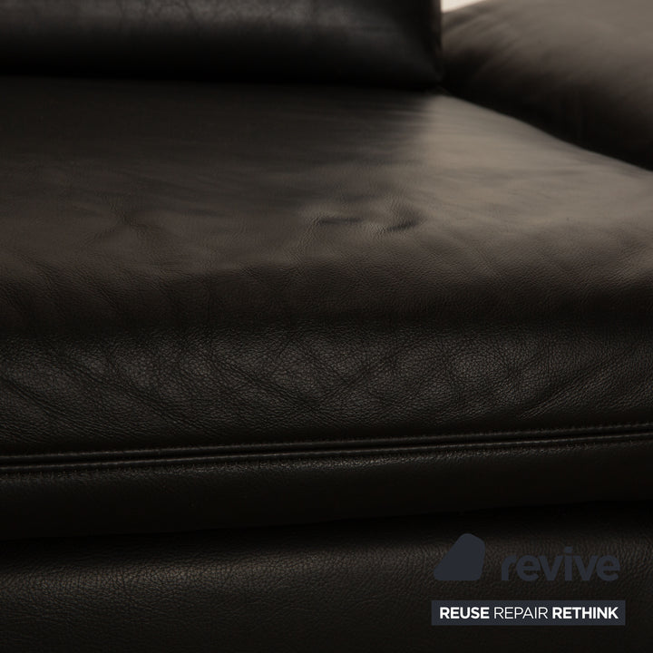 Koinor Rivoli Leder Zweisitzer Schwarz manuelle Funktion Sofa Couch