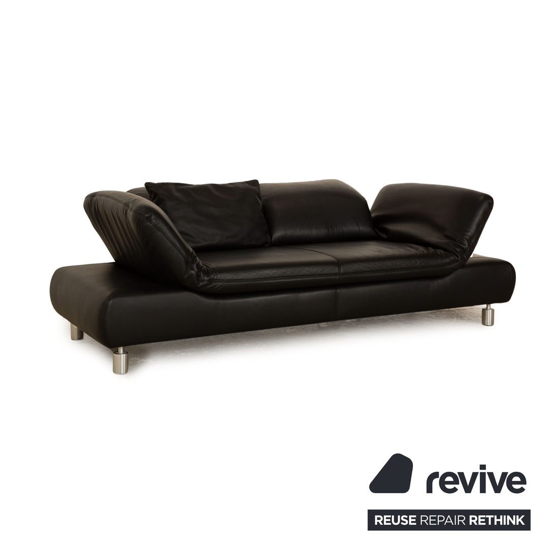 Koinor Rivoli Leder Zweisitzer Schwarz manuelle Funktion Sofa Couch