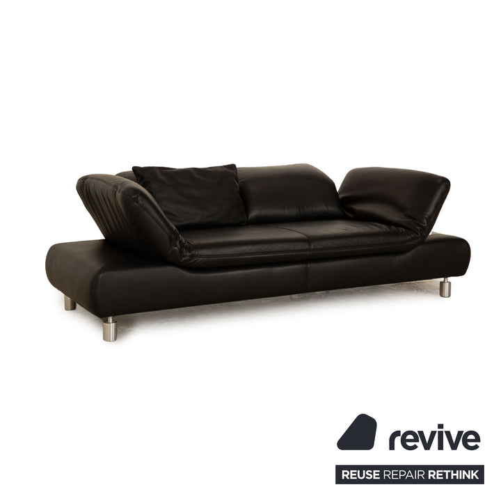 Koinor Rivoli Leder Zweisitzer Schwarz manuelle Funktion Sofa Couch