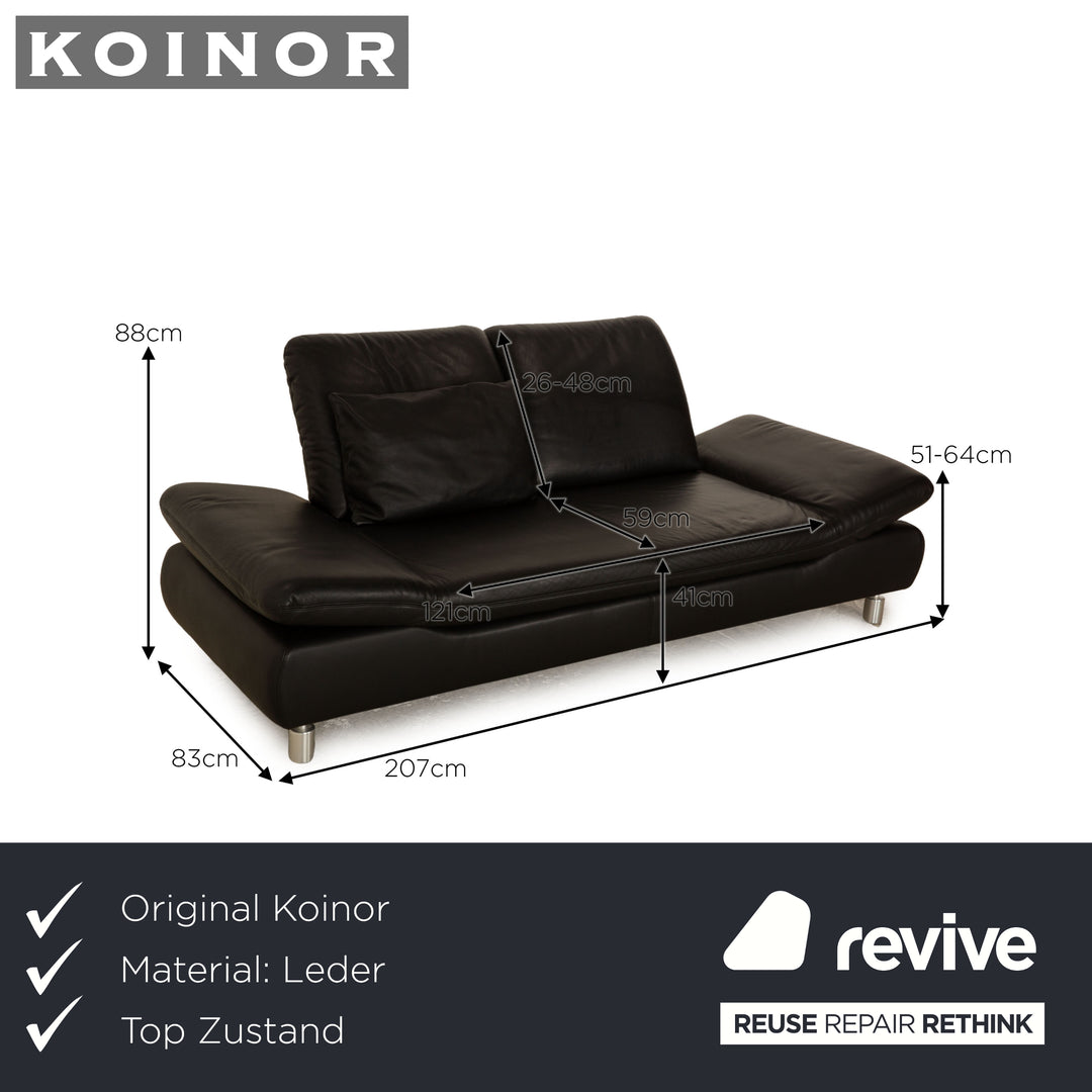Koinor Rivoli Leder Zweisitzer Schwarz manuelle Funktion Sofa Couch