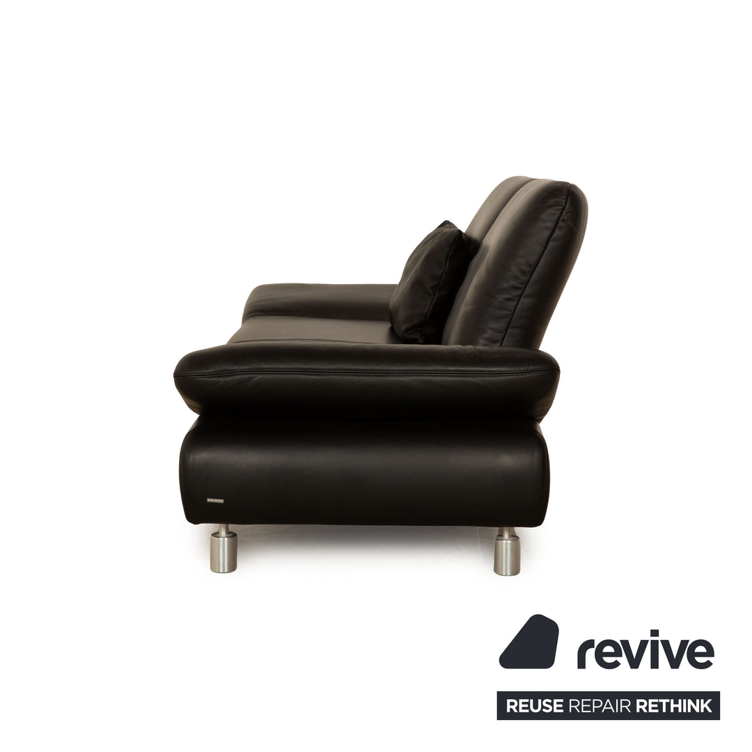 Koinor Rivoli Leder Zweisitzer Schwarz manuelle Funktion Sofa Couch