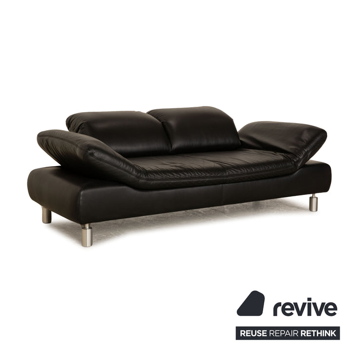 Koinor Rivoli Leder Zweisitzer Schwarz Sofa Couch manuelle Funktion