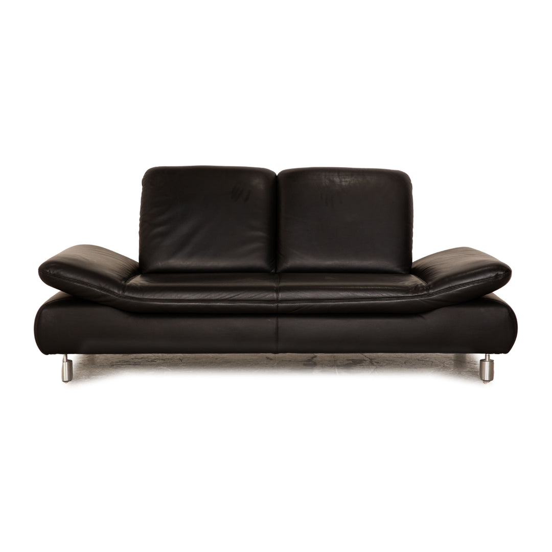 Koinor Rivoli Leder Zweisitzer Schwarz Sofa Couch manuelle Funktion