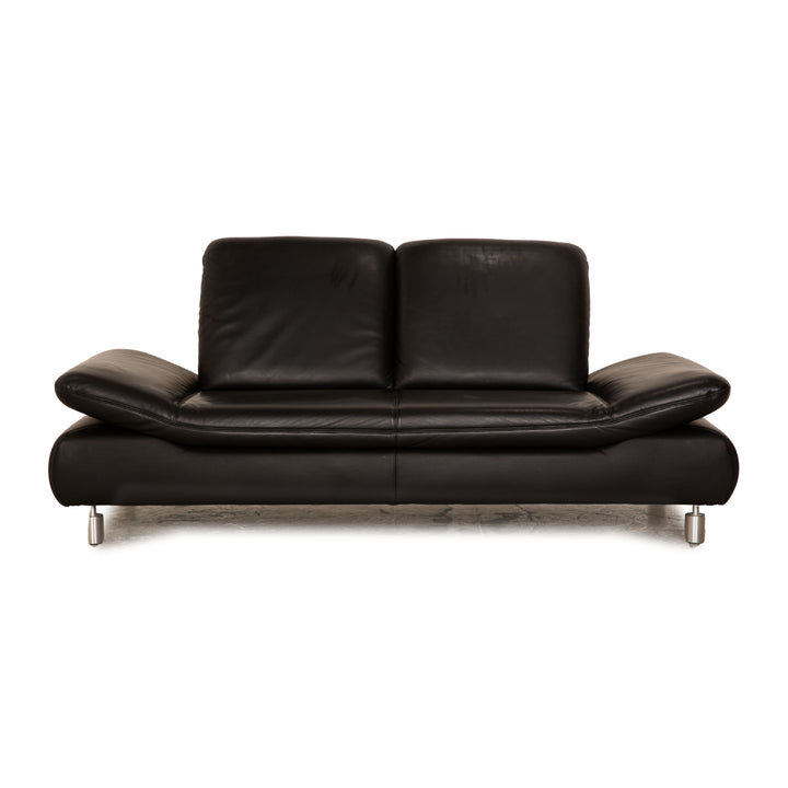 Koinor Rivoli Leder Zweisitzer Schwarz Sofa Couch manuelle Funktion