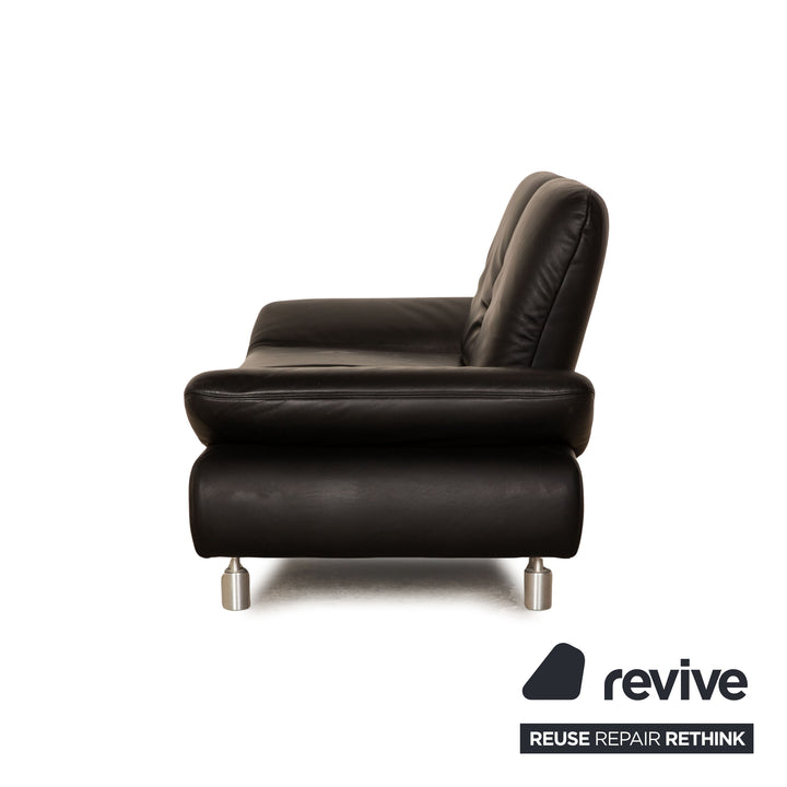 Koinor Rivoli Leder Zweisitzer Schwarz Sofa Couch manuelle Funktion