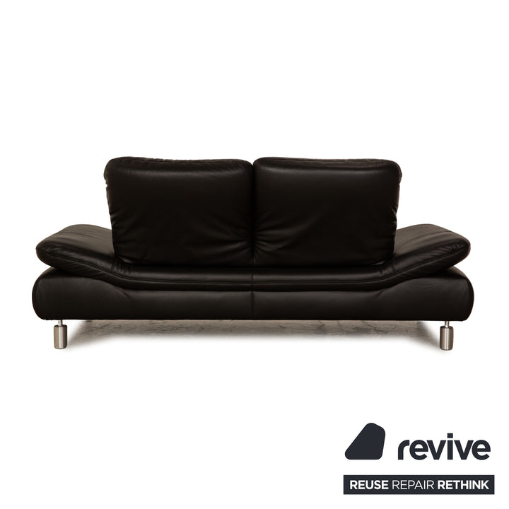 Koinor Rivoli Leder Zweisitzer Schwarz Sofa Couch manuelle Funktion