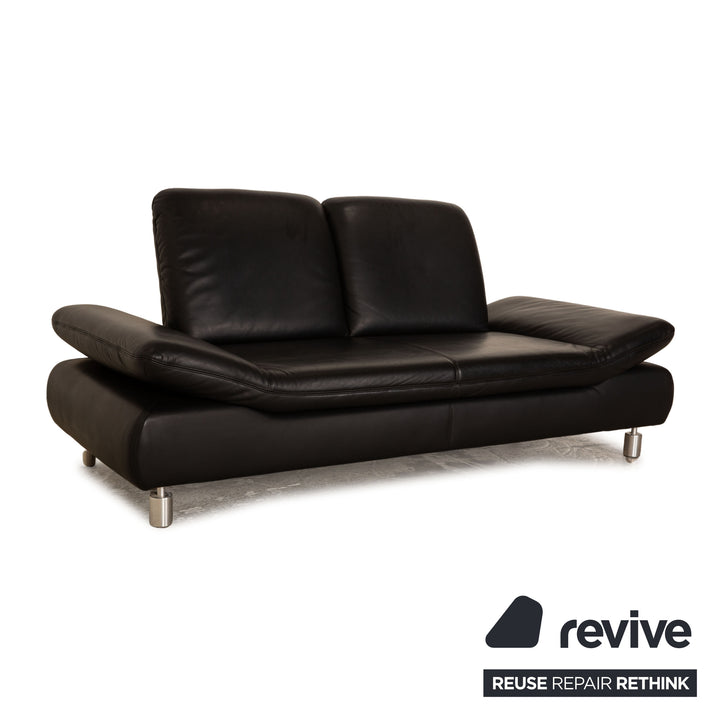 Koinor Rivoli Leder Zweisitzer Schwarz Sofa Couch manuelle Funktion