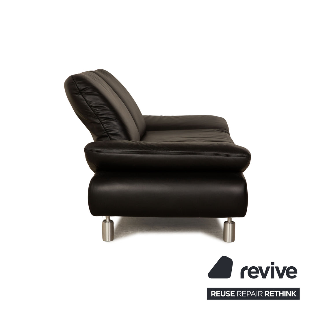 Koinor Rivoli Leder Zweisitzer Schwarz Sofa Couch manuelle Funktion