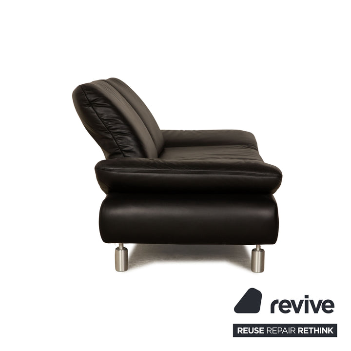 Koinor Rivoli Leder Zweisitzer Schwarz Sofa Couch manuelle Funktion