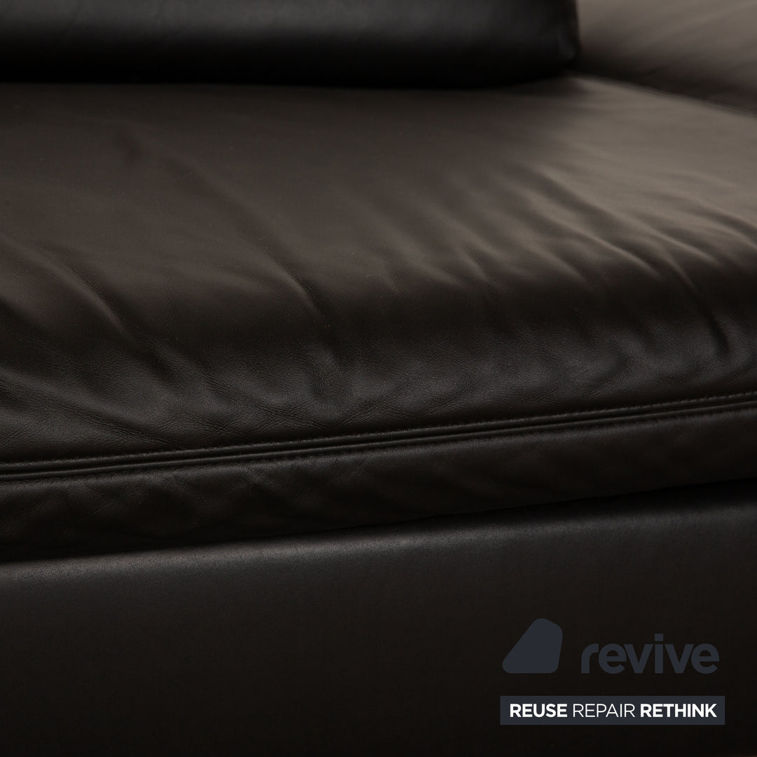 Koinor Rivoli Leder Zweisitzer Schwarz Sofa Couch manuelle Funktion