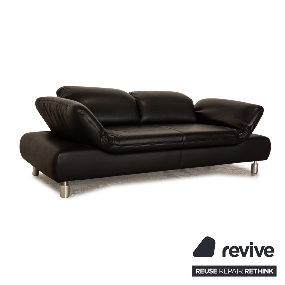 Koinor Rivoli Leder Zweisitzer Schwarz Sofa Couch manuelle Funktion
