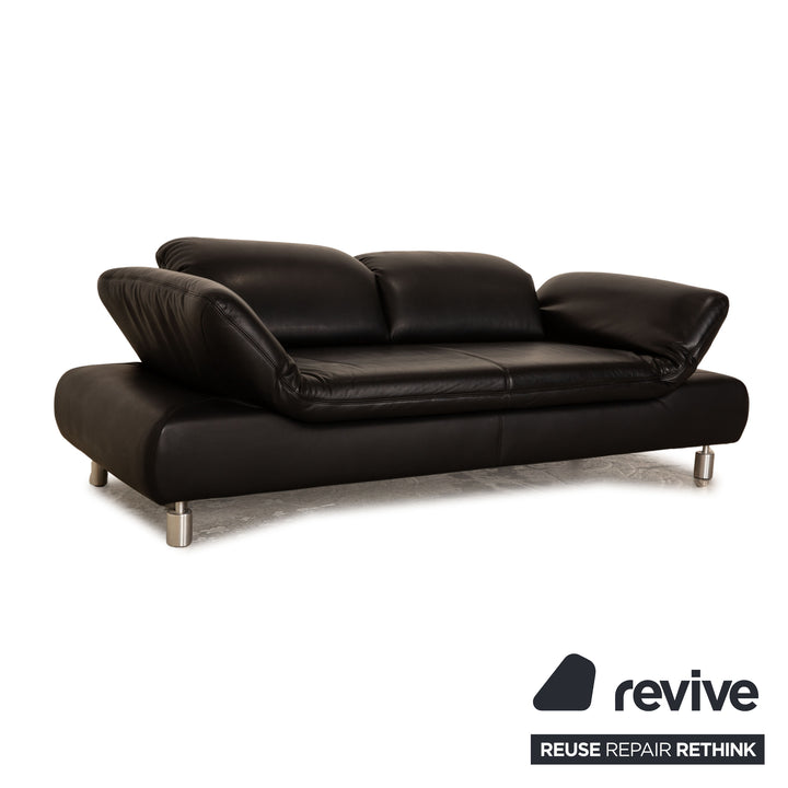 Koinor Rivoli Leder Zweisitzer Schwarz Sofa Couch manuelle Funktion