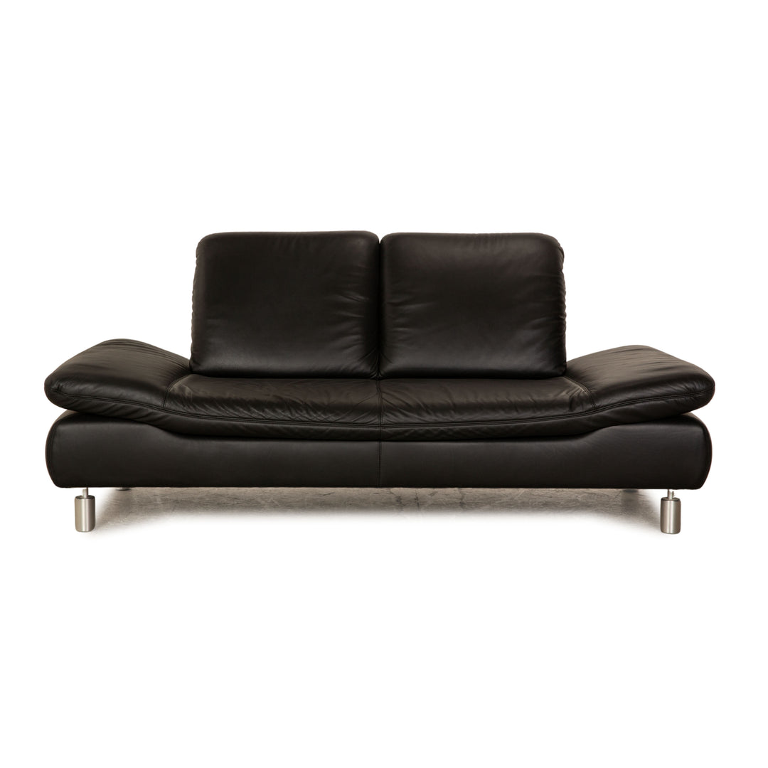 Koinor Rivoli Leder Zweisitzer Schwarz Sofa Couch manuelle Funktion