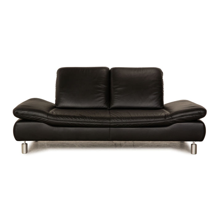 Koinor Rivoli Leder Zweisitzer Schwarz Sofa Couch manuelle Funktion