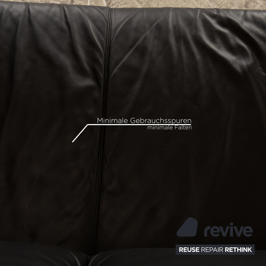Koinor Rivoli Leder Zweisitzer Schwarz Sofa Couch manuelle Funktion