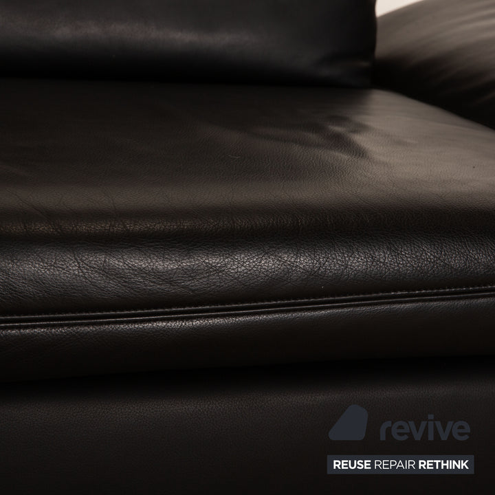 Koinor Rivoli Leder Zweisitzer Schwarz Sofa Couch manuelle Funktion