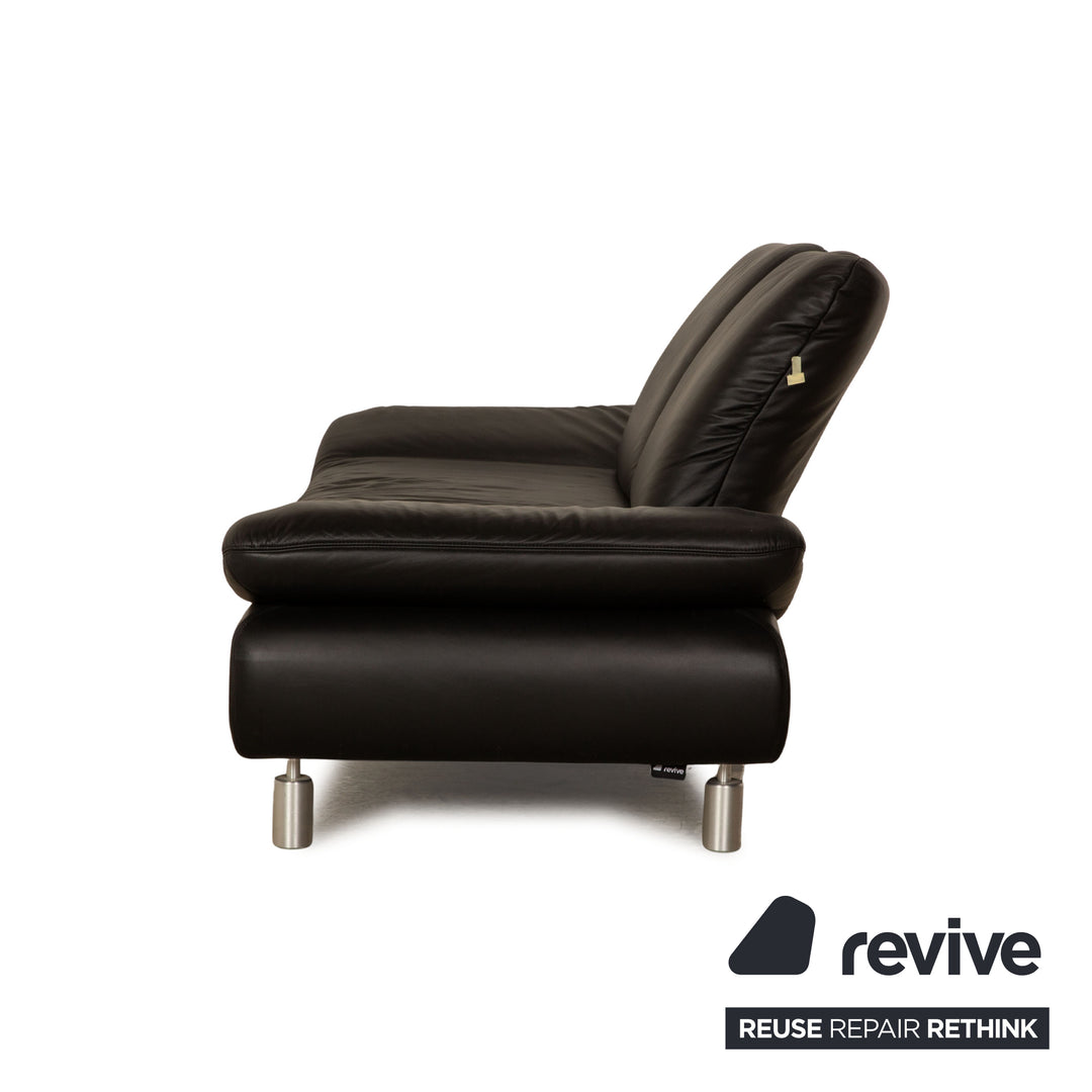 Koinor Rivoli Leder Zweisitzer Schwarz Sofa Couch manuelle Funktion