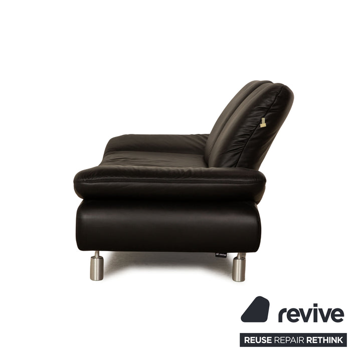Koinor Rivoli Leder Zweisitzer Schwarz Sofa Couch manuelle Funktion