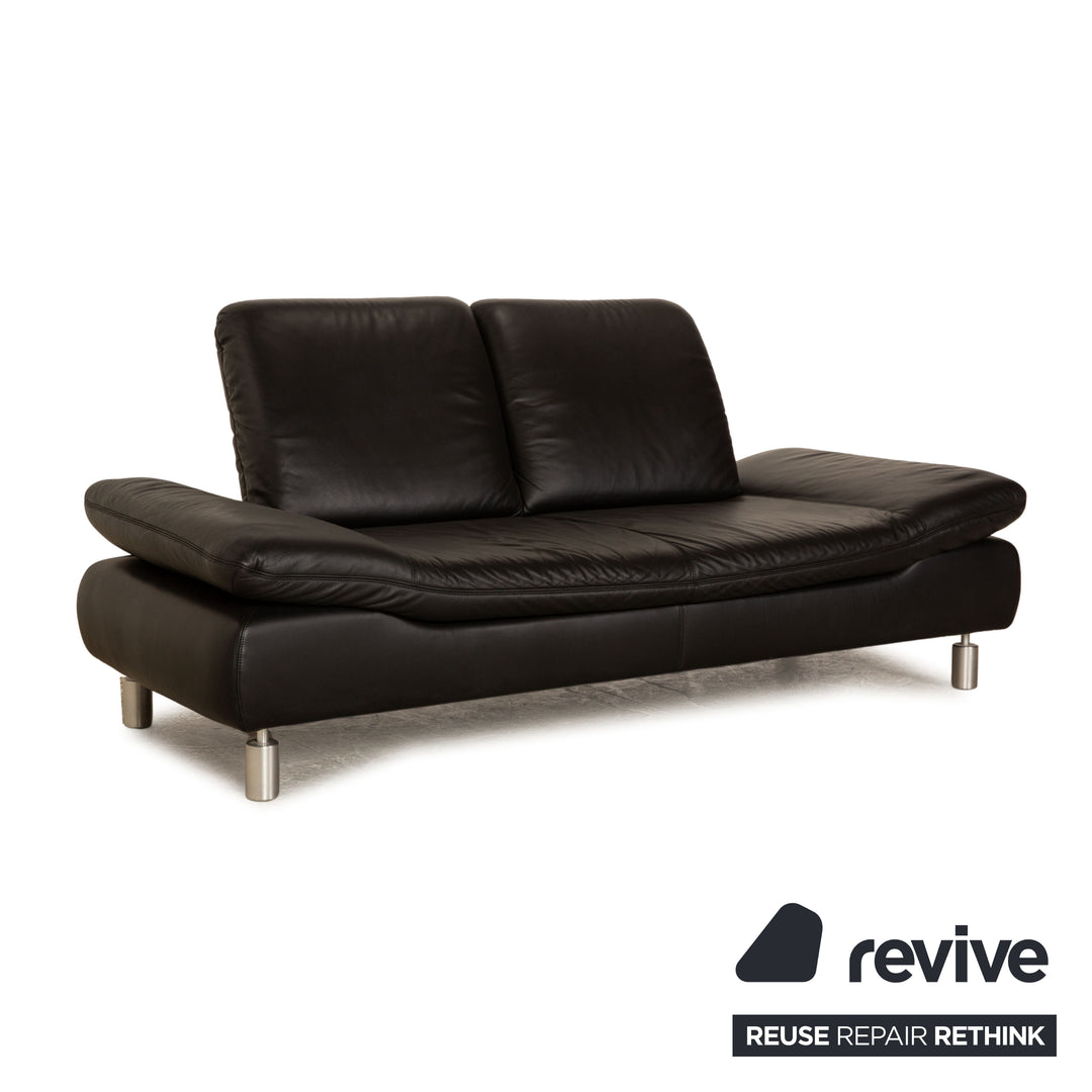 Koinor Rivoli Leder Zweisitzer Schwarz Sofa Couch manuelle Funktion