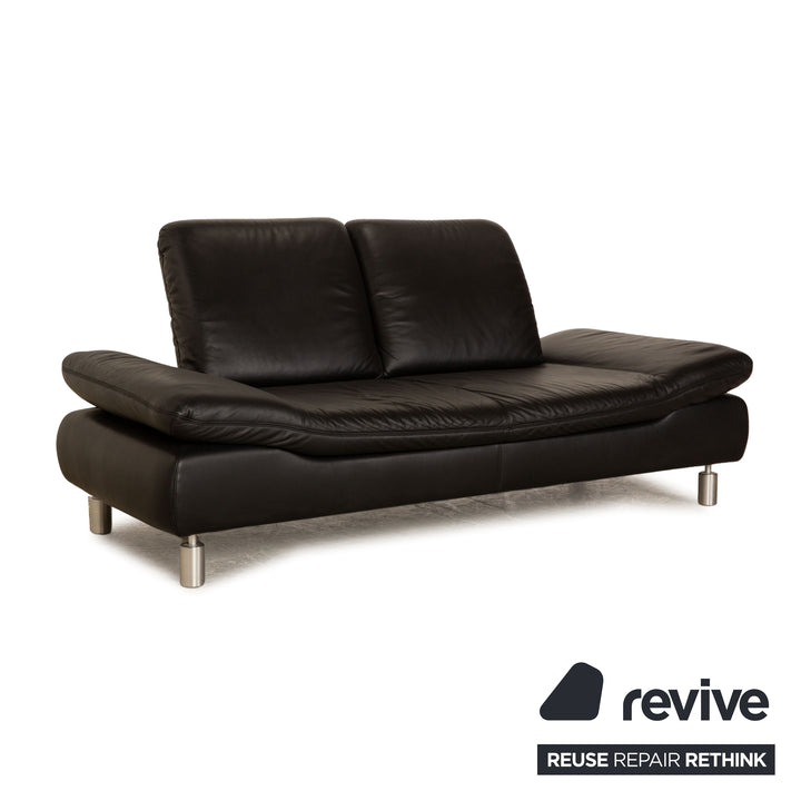 Koinor Rivoli Leder Zweisitzer Schwarz Sofa Couch manuelle Funktion