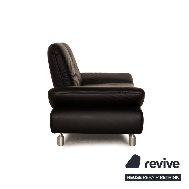 Koinor Rivoli Leder Zweisitzer Schwarz Sofa Couch manuelle Funktion