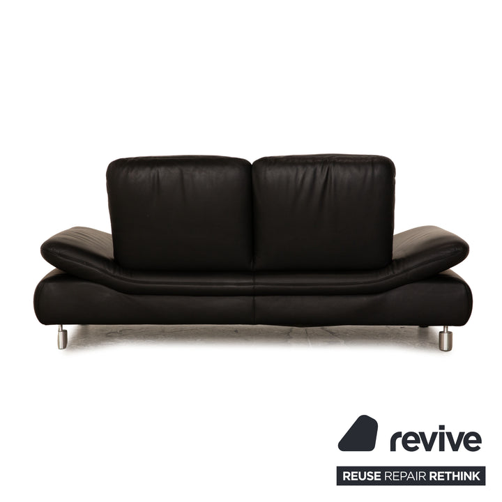 Koinor Rivoli Leder Zweisitzer Schwarz Sofa Couch manuelle Funktion