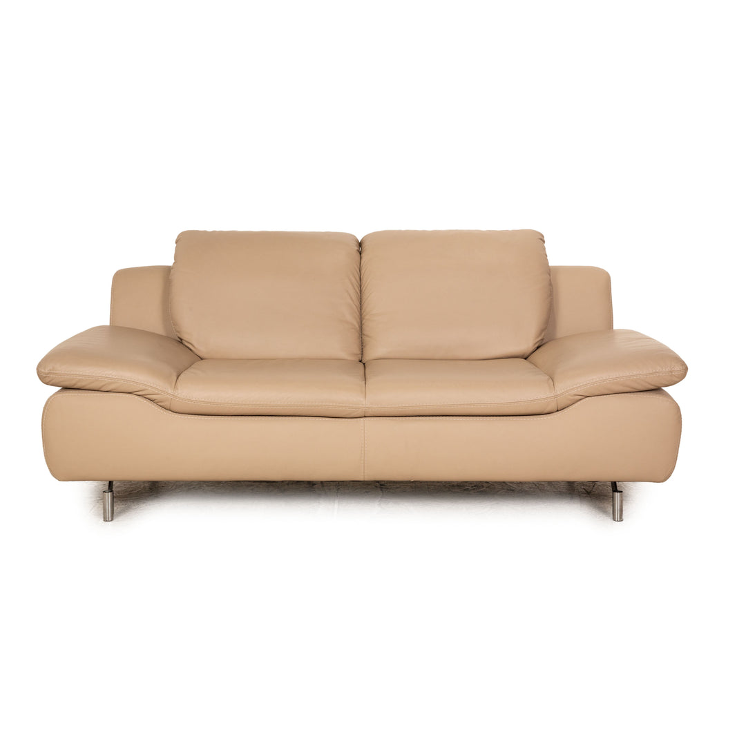 Koinor Rivoli Leder Zweisitzer Sofa Couch Creme manuelle Funktion