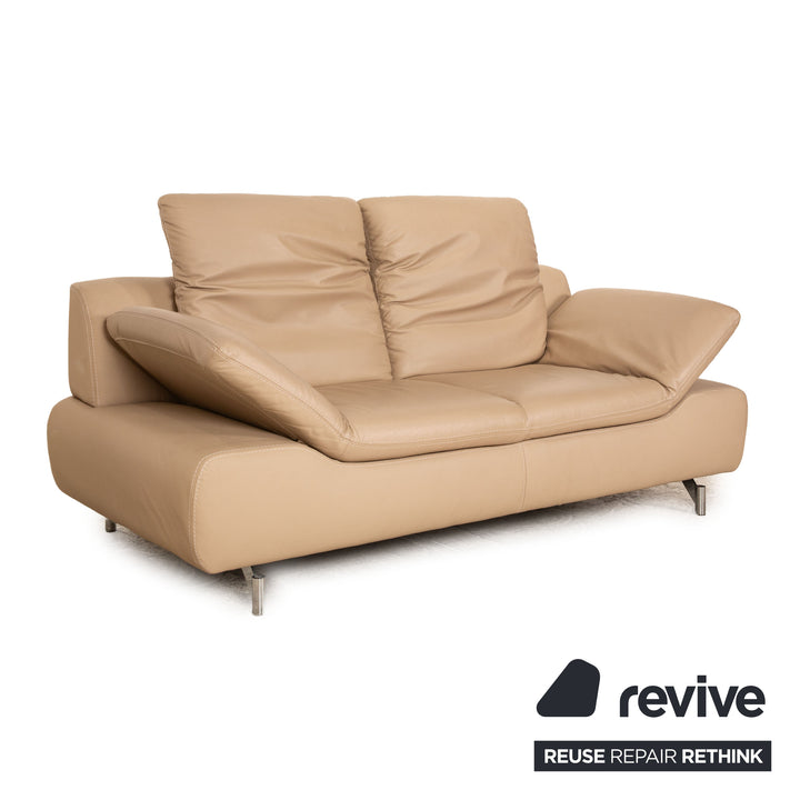 Koinor Rivoli Leder Zweisitzer Sofa Couch Creme manuelle Funktion