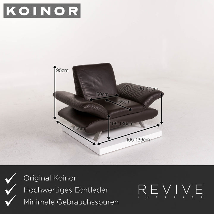 Koinor Rossini Brown Leather Armchair with Function #12146