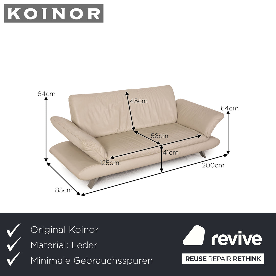 Koinor Rossini Leder Dreisitzer Beige Sofa Couch Funktion