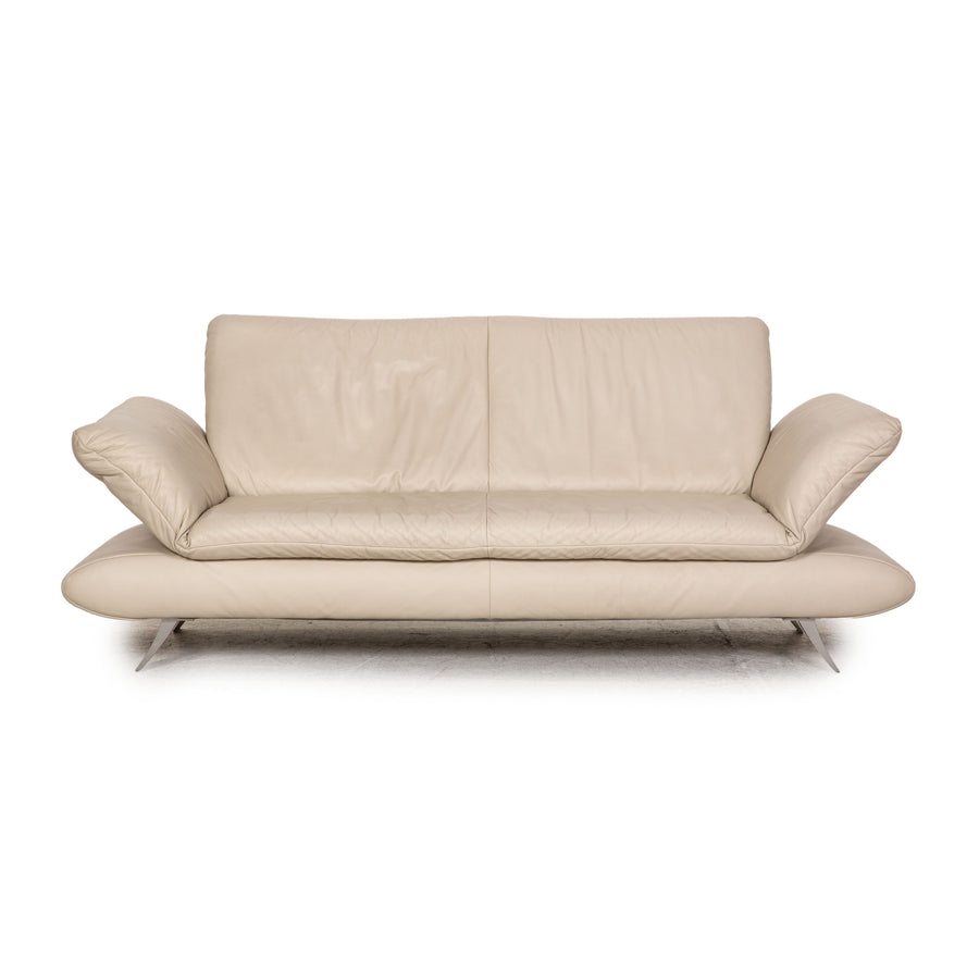 Koinor Rossini leather three seater beige sofa couch feature