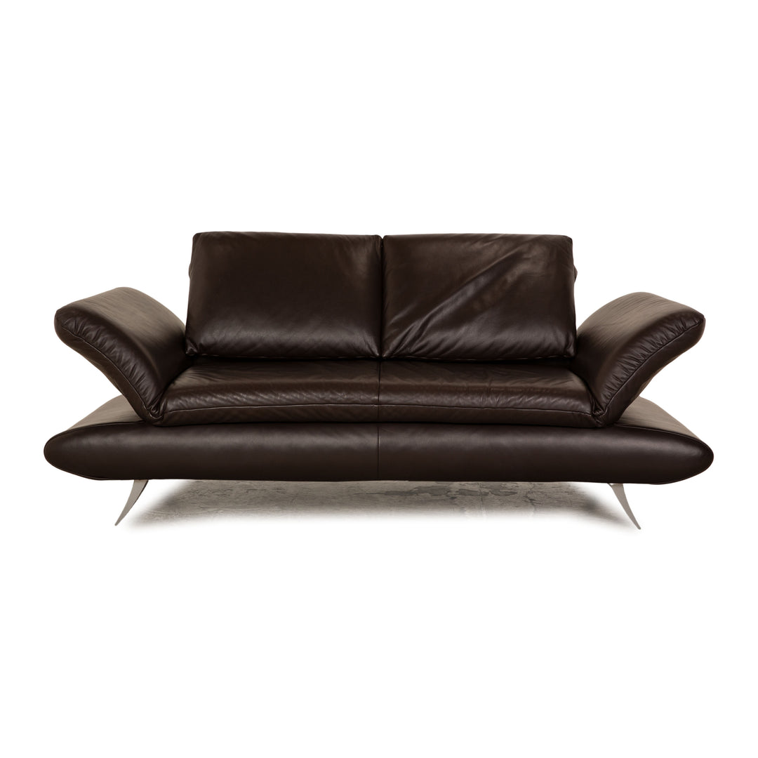 Koinor Rossini Leather Two Seater Dark Brown Manual Function Sofa Couch