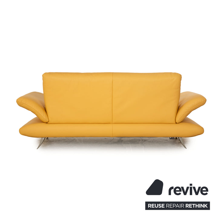 Koinor Rossini Leder Dreisitzer Gelb Sofa Couch manuelle Funktion