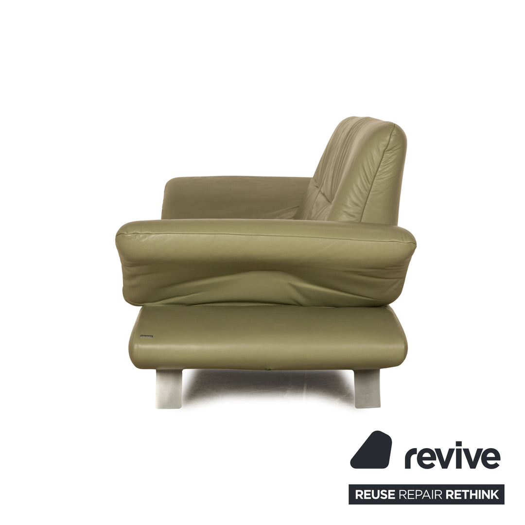 Koinor Rossini Leder Dreisitzer Grün Pistazie Sofa Couch manuelle Funktion