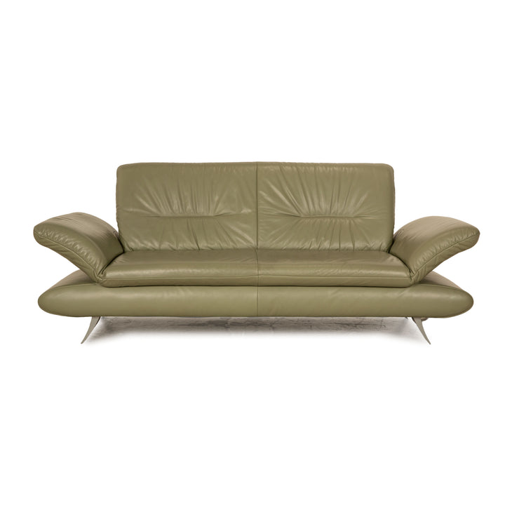 Koinor Rossini Leder Dreisitzer Grün Pistazie Sofa Couch manuelle Funktion
