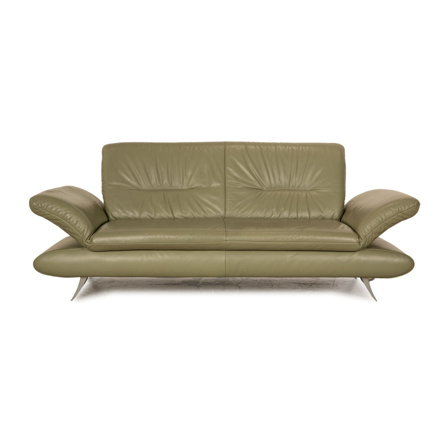 Koinor Rossini Leather Three Seater Green Pistachio Sofa Couch Manual Function