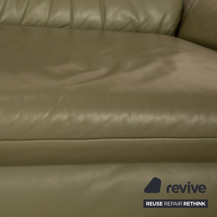 Koinor Rossini Leder Dreisitzer Grün Pistazie Sofa Couch manuelle Funktion