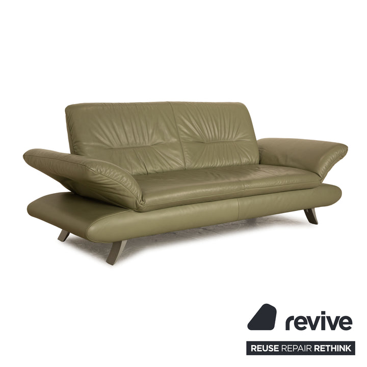 Koinor Rossini Leder Dreisitzer Grün Pistazie Sofa Couch manuelle Funktion
