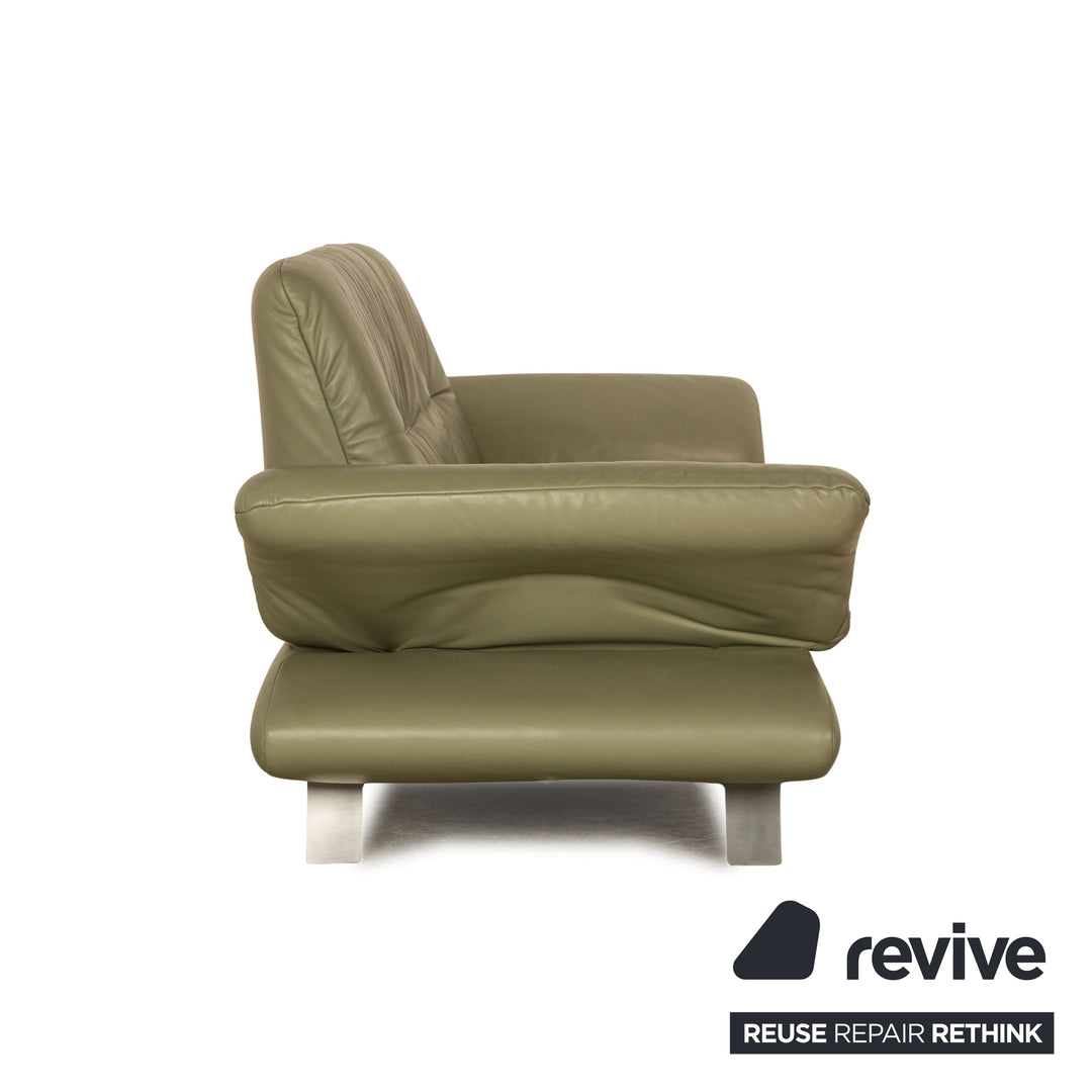 Koinor Rossini Leder Dreisitzer Grün Pistazie Sofa Couch manuelle Funktion