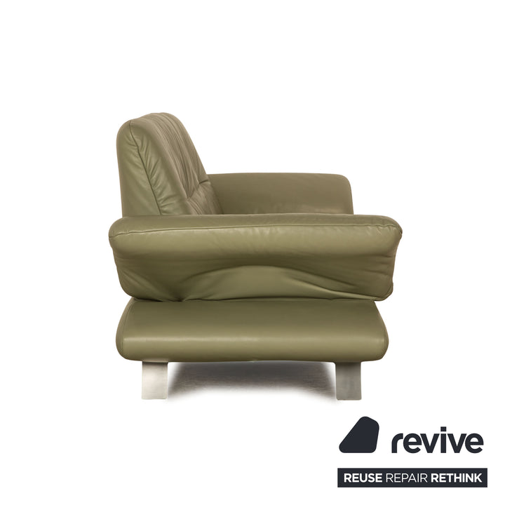 Koinor Rossini Leder Dreisitzer Grün Pistazie Sofa Couch manuelle Funktion