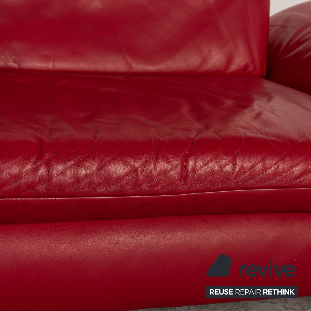 Koinor Rossini Leder Dreisitzer Rot Sofa Couch Funktion